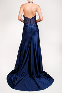 Vestido v tirantes anchos navy IV