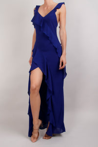 Vestido tirantes ruffle royal