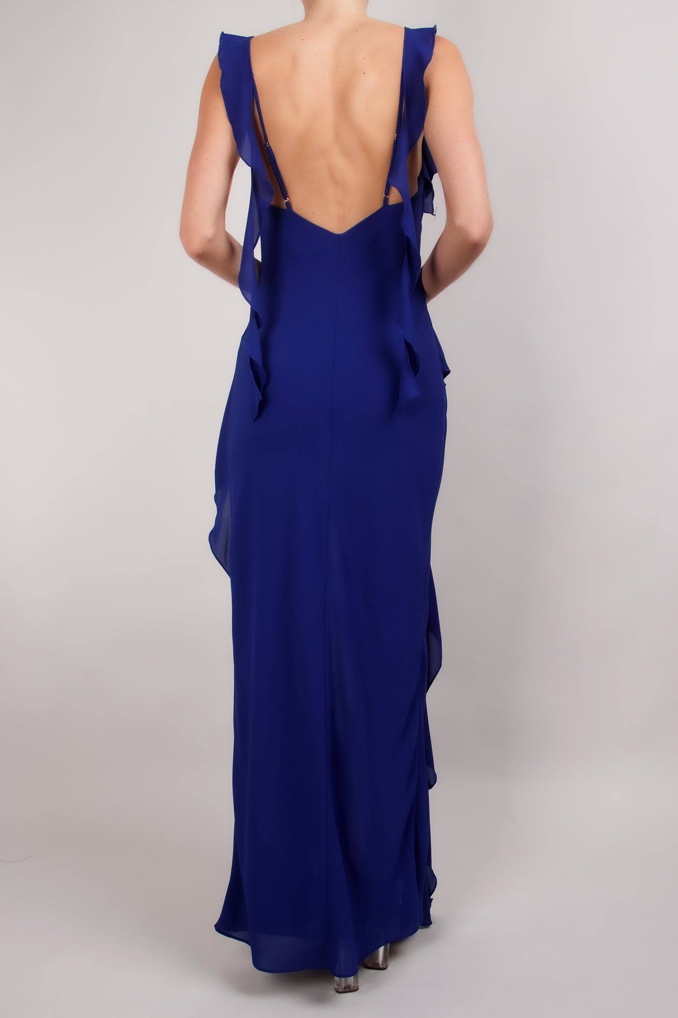 Vestido tirantes ruffle royal