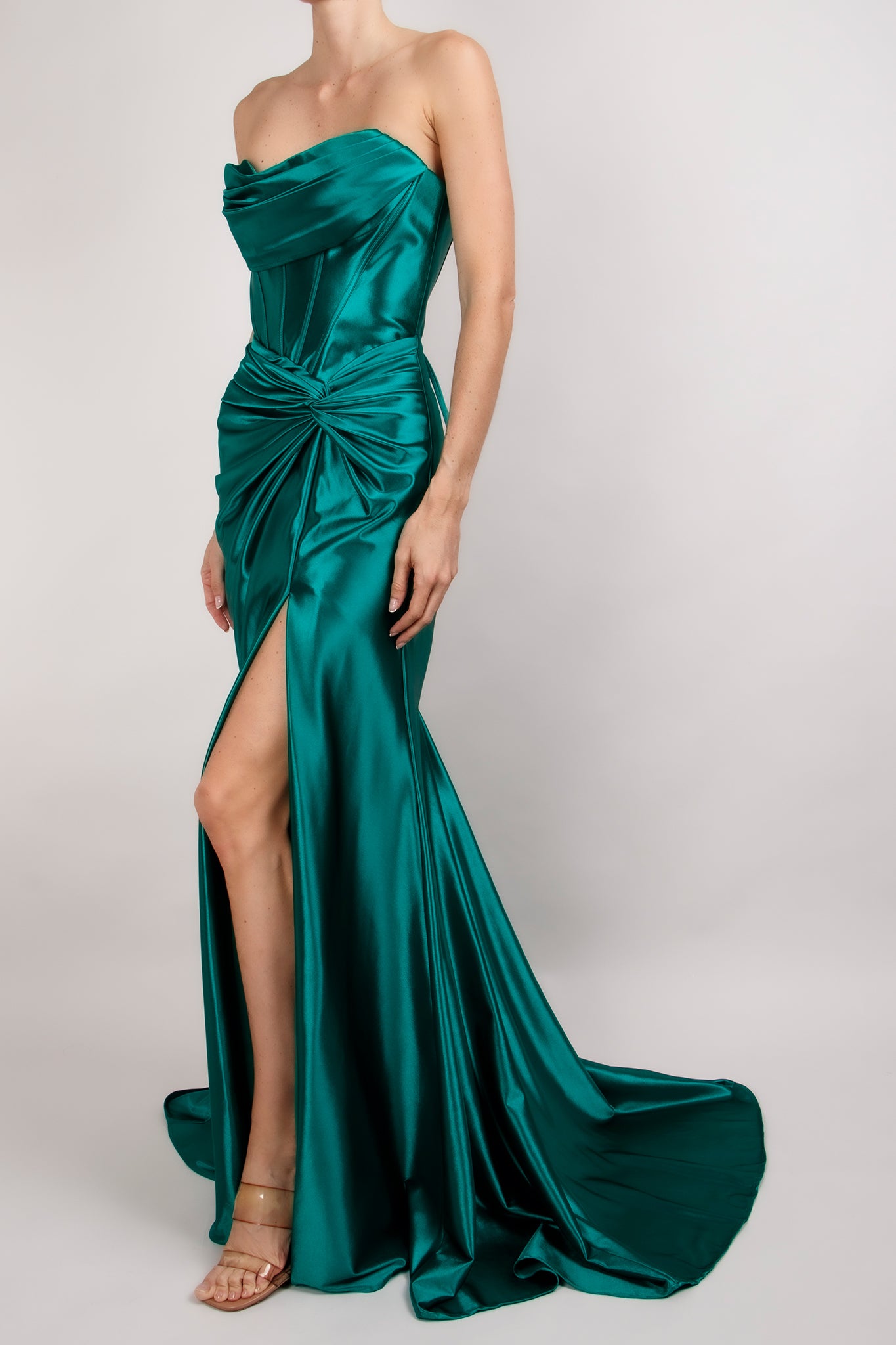 Vestido strapless licra esmeralda III