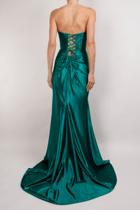 Vestido strapless licra esmeralda III