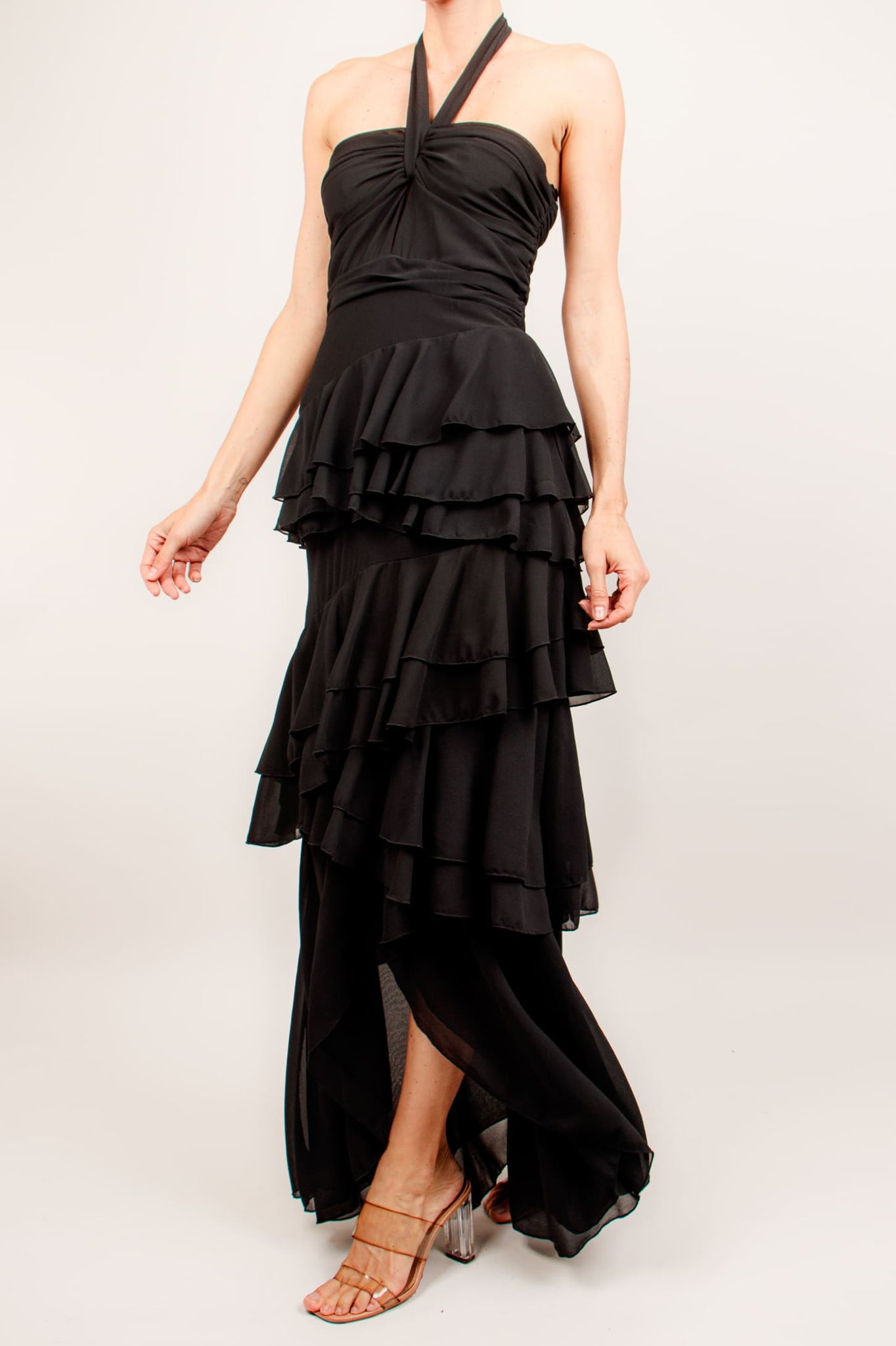 Vestido halter olanes negro II