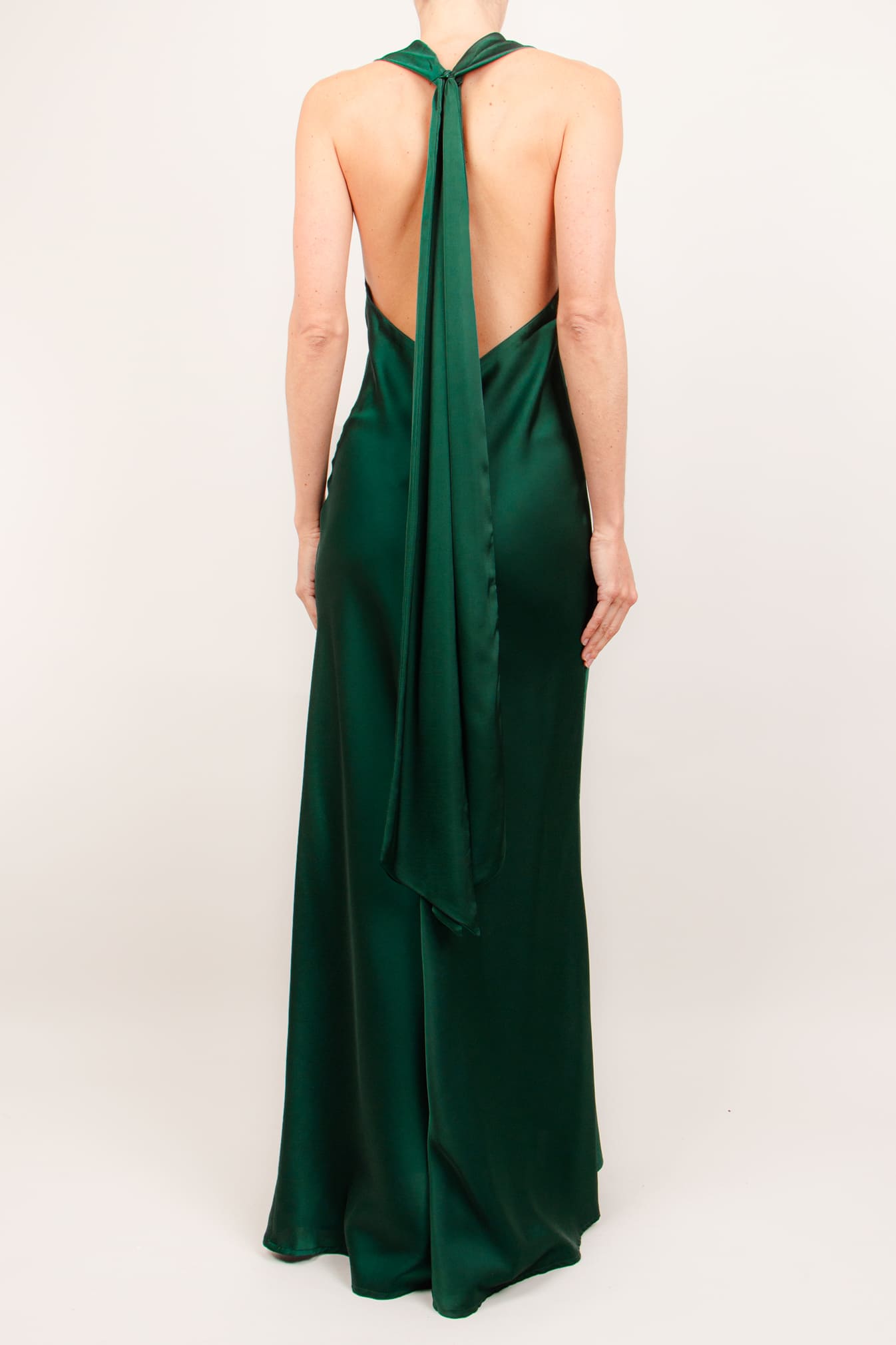 Vestido lencero satin verde