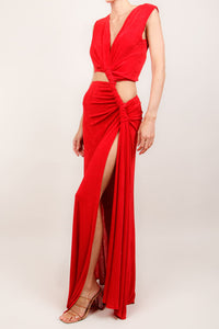 Vestido licra cut out rojo