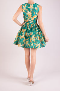 Vestido corto v print verde