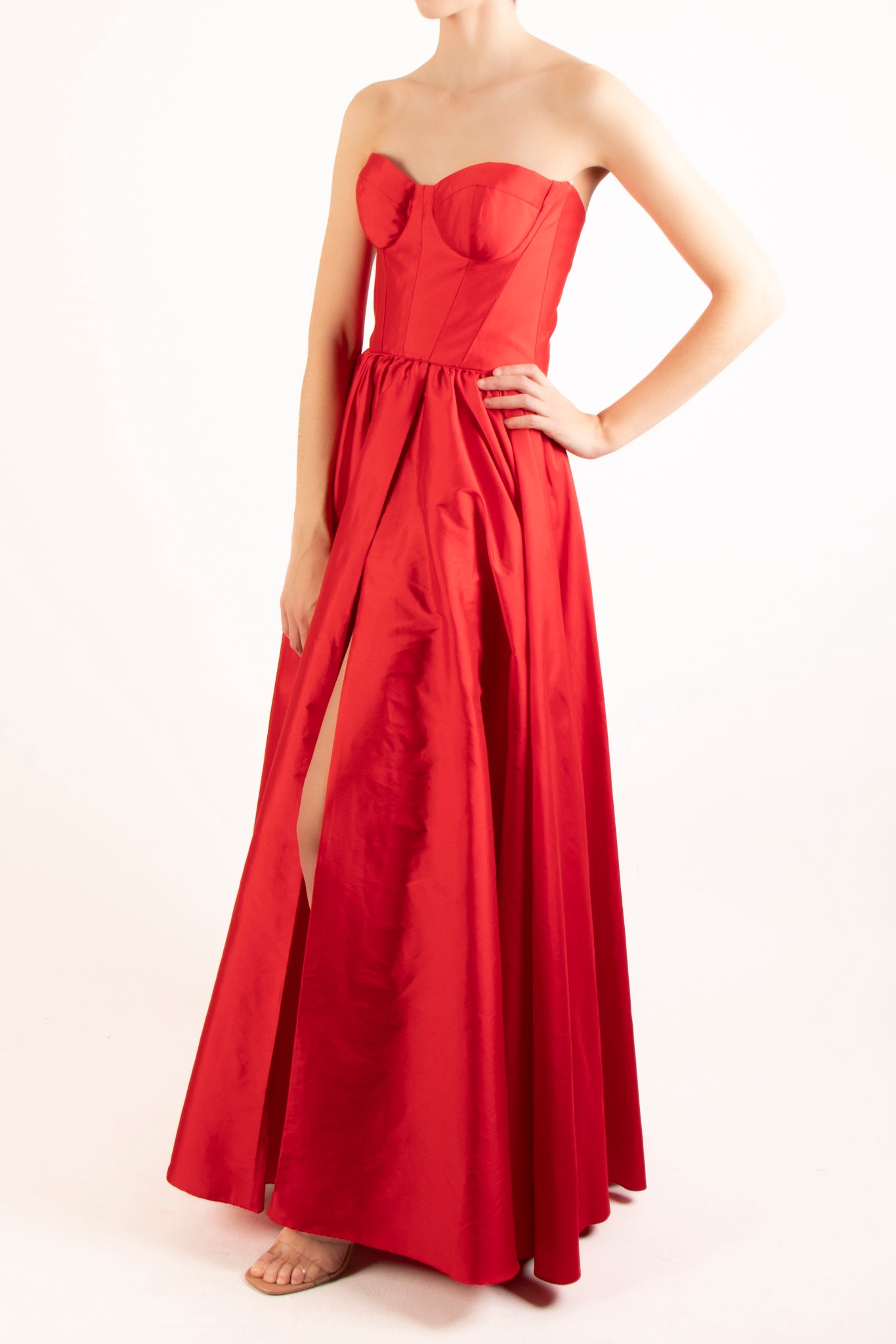 Vestido strapless bustier rojo